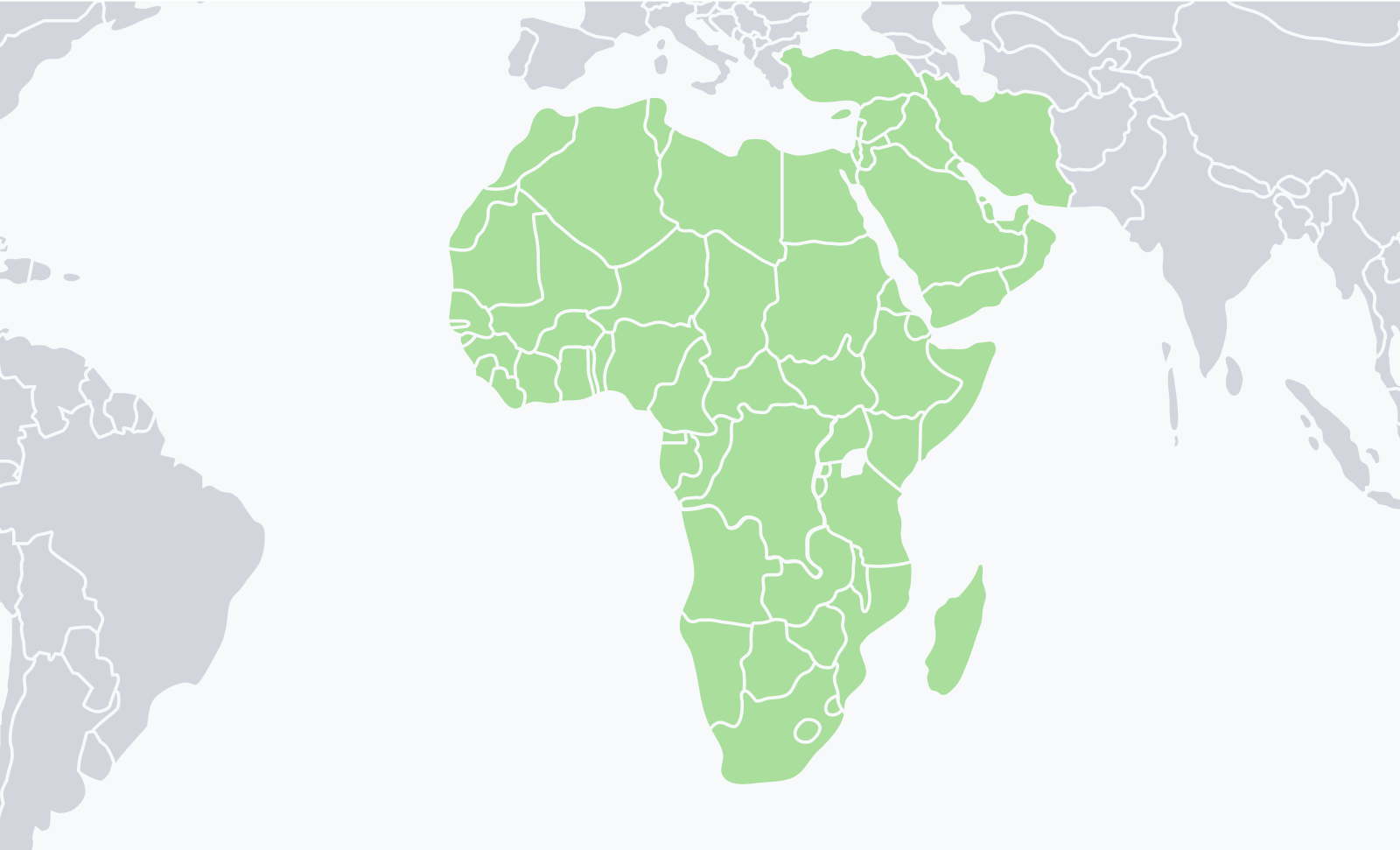 Map of Africa and the Middle East