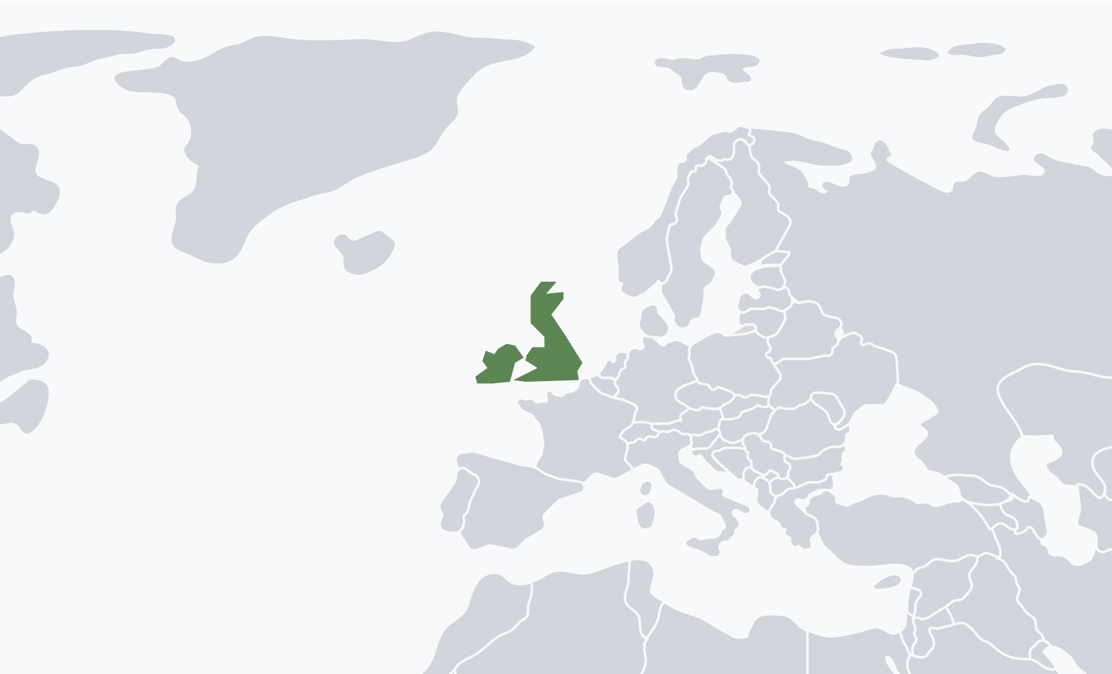 Europe map with UK highlighted