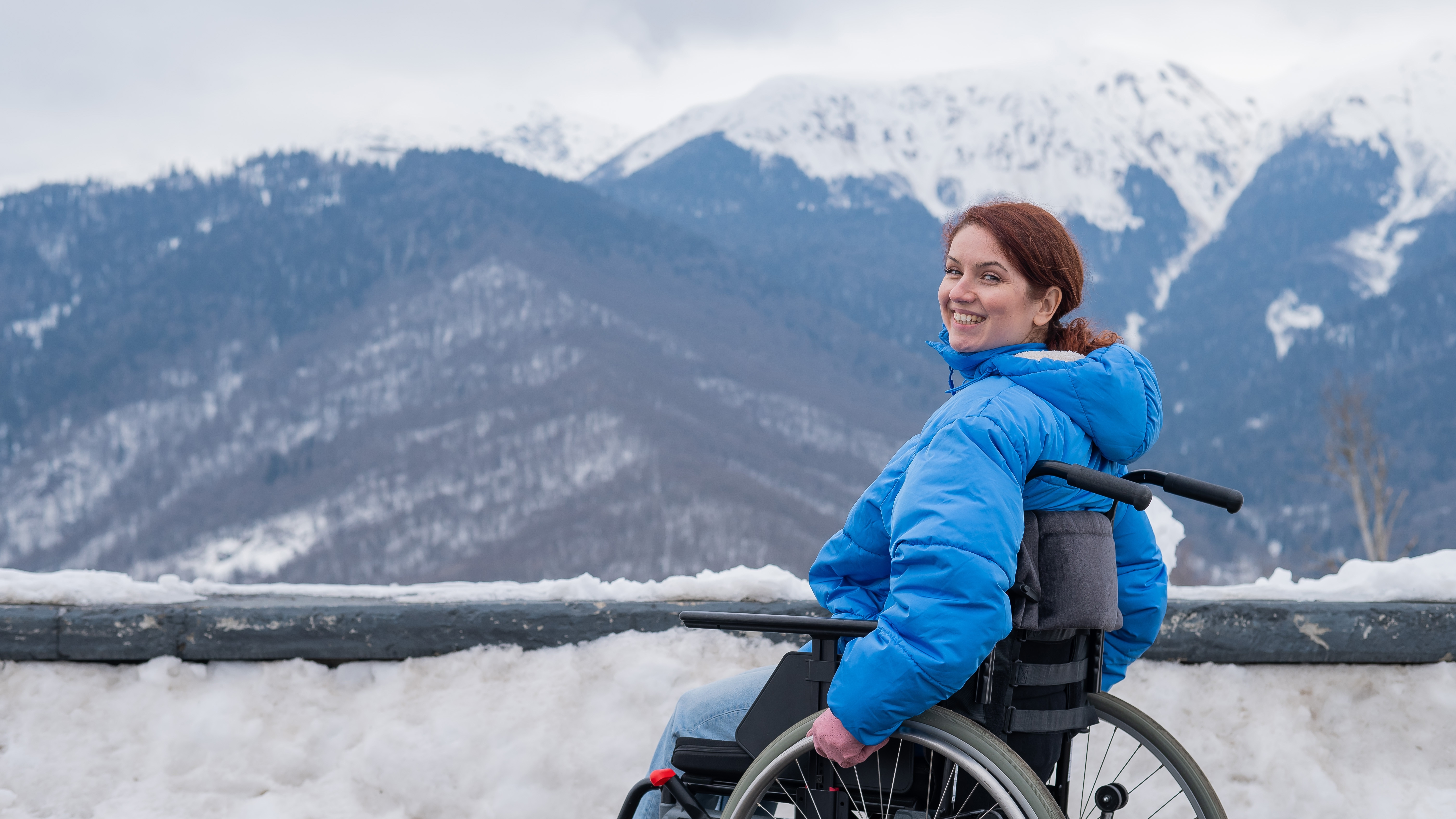 Woman in wheelchair