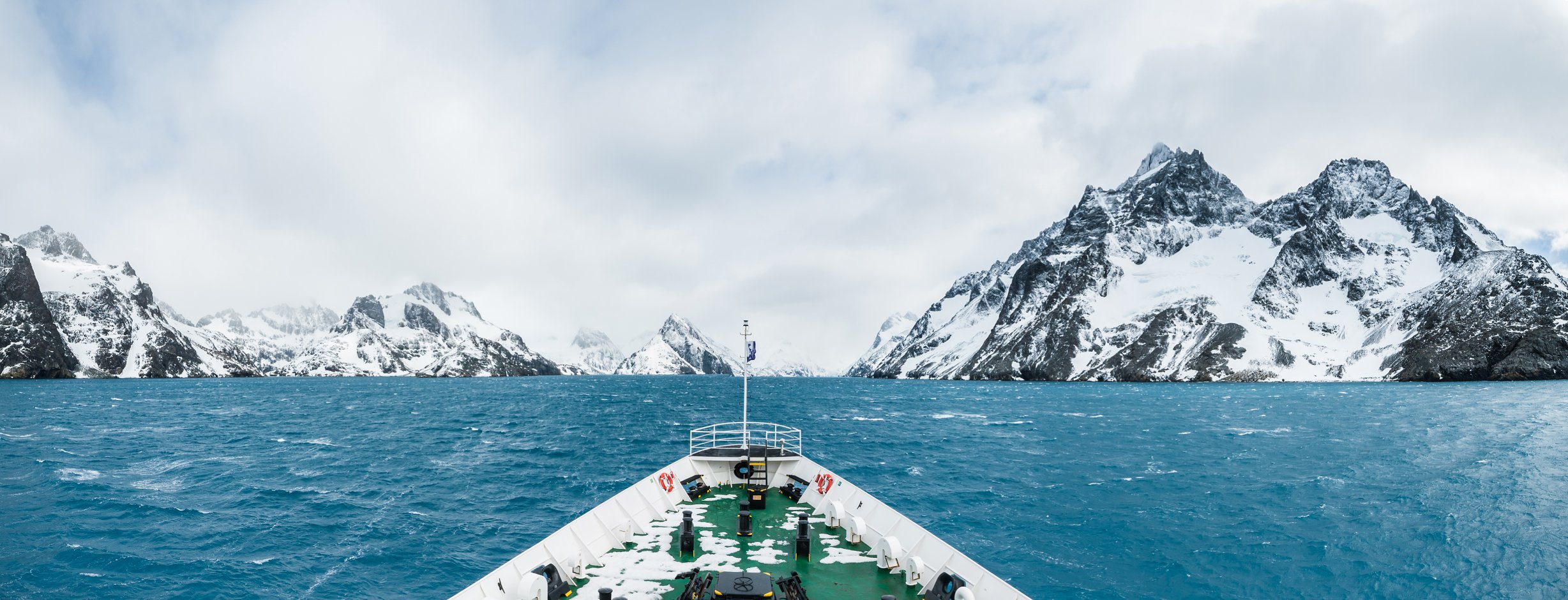 Ship nearing antarctica