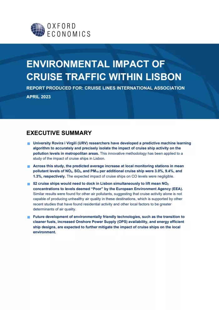 Machine Learning Air Quality Study: Impact of Cruise in Lisbon