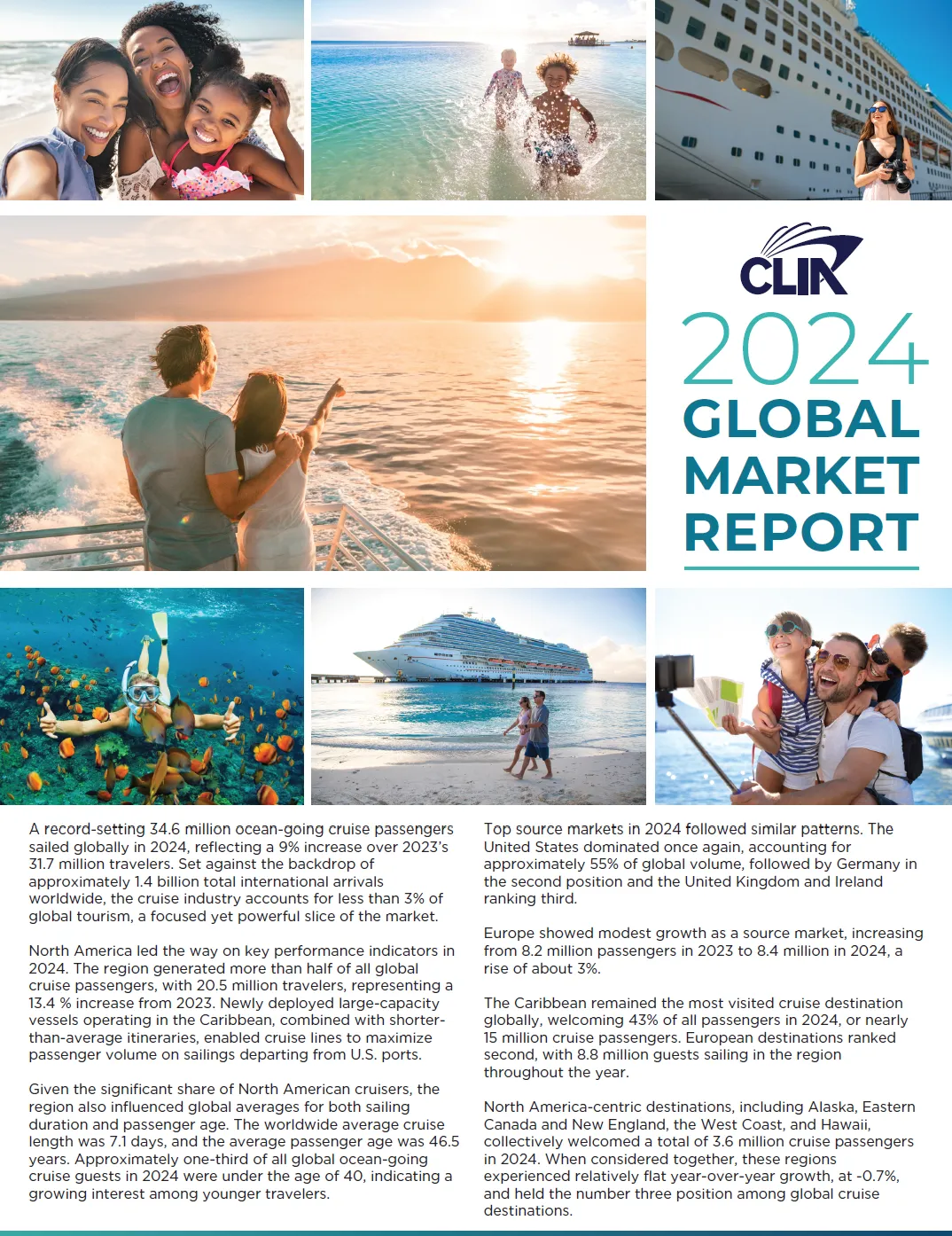 2024 Source Passenger Market Report [Image of report cover with collage of images of smiling cruise guests and intro text]